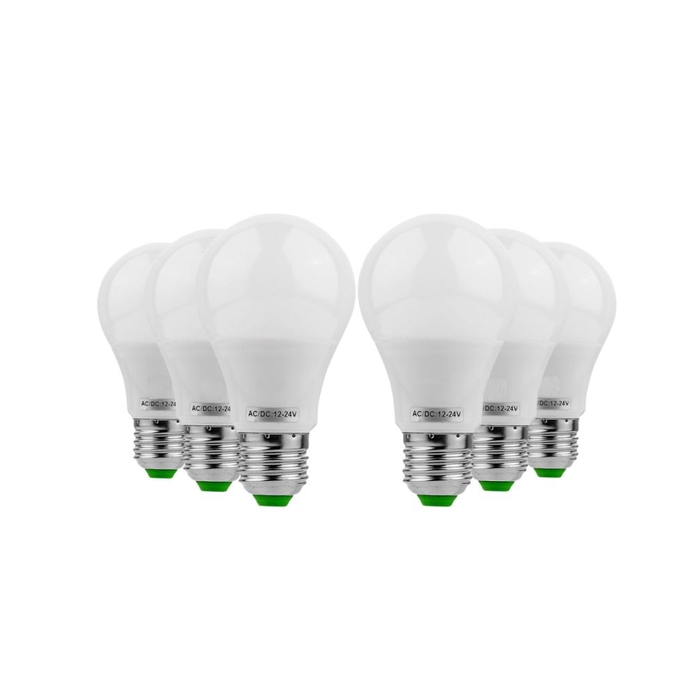 Wewoo - Ampoule LED 6PCS E27 5W AC / DC 12-24V 10LEDs 5730SMD (Blanc froid) - Ampoules LED