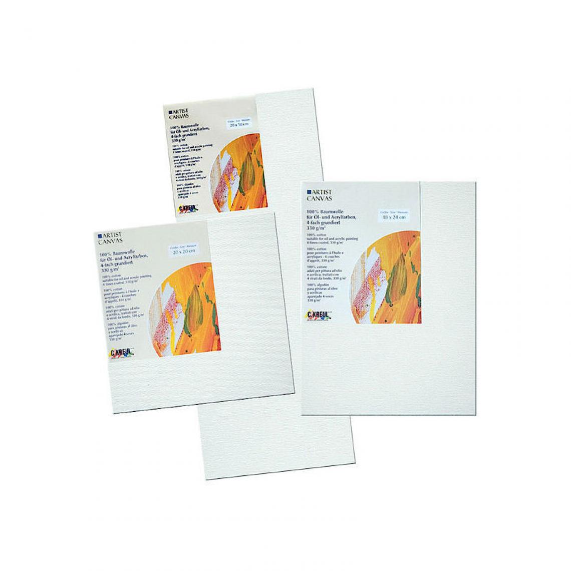 Kreul - KREUL Châssis à toila Stretched Canvas, 100 x 100 mm, blanc () - Outils et accessoires du peintre
