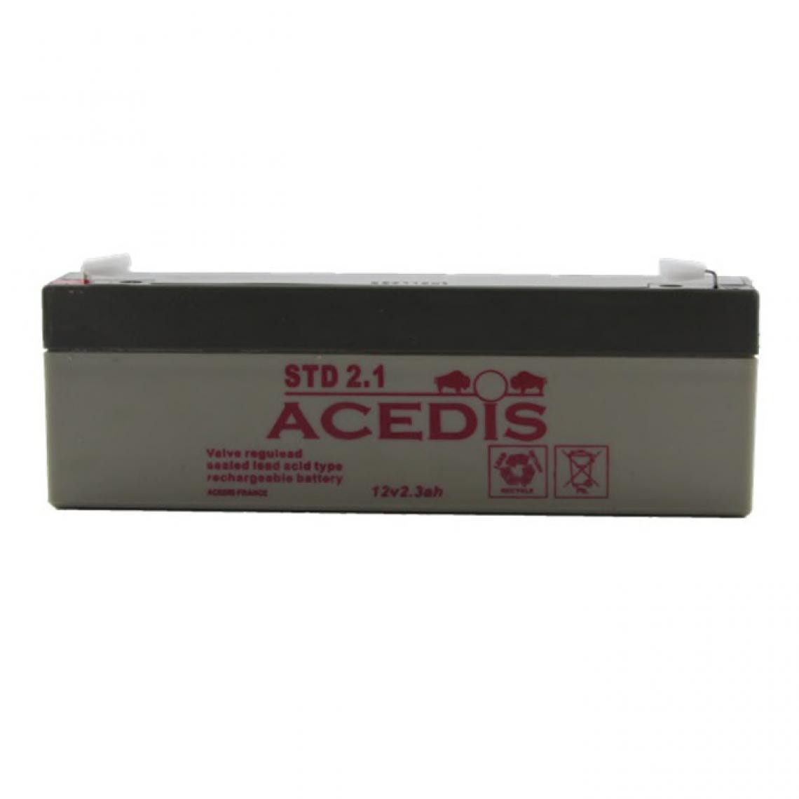 Optex - Batterie Plomb Etanche AGM VRLA - Acedis STD 2.1 - 12 V 2 Ah - Piles rechargeables