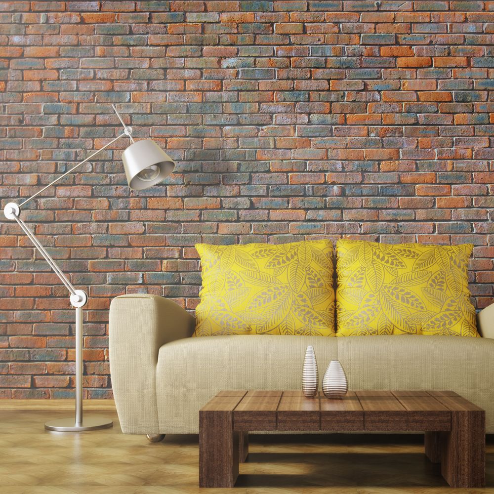 Bimago - Papier peint - Mur en briques - Décoration, image, art | Fonds et Dessins | Brique | - Papier peint