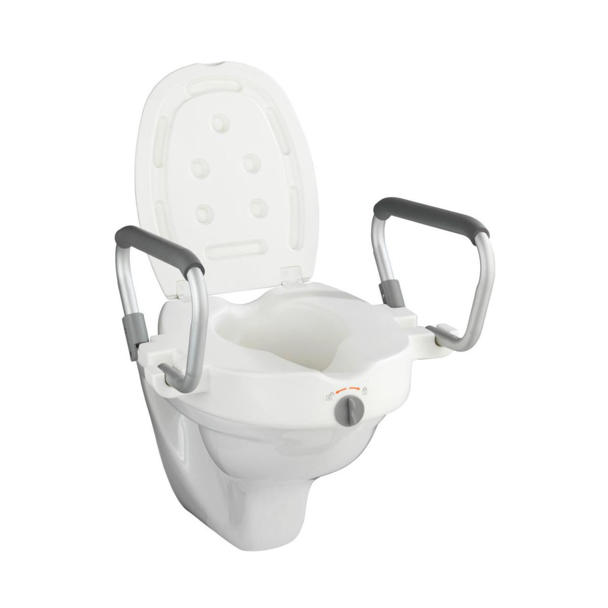 Wenko - Rehausseur avec poignées pour abattant WC Secura - Plastique - Blanc - Abattant WC