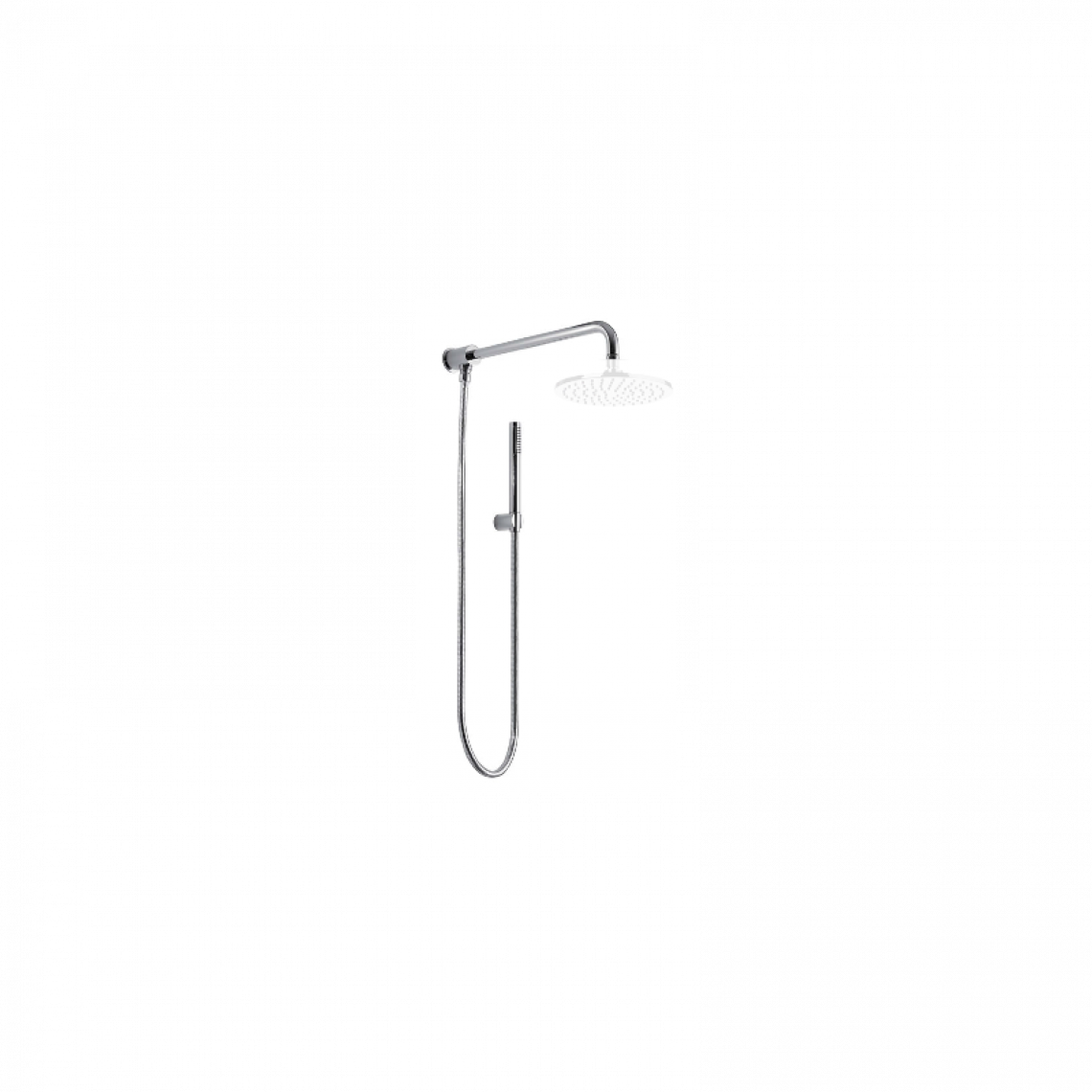 Bagnoclic - Ensemble de douche avec inverseur, bras de douche 30cm, et douchette avec tuyau - Robinet de baignoire
