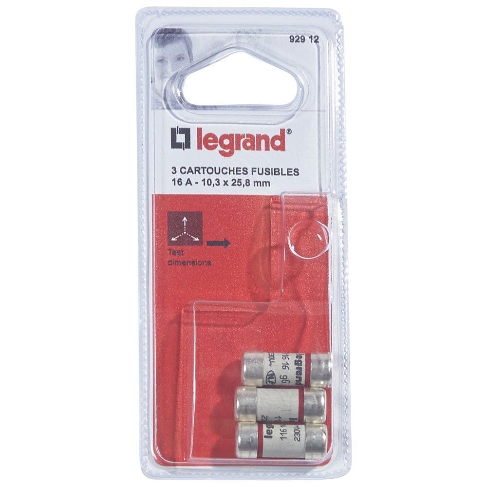 Legrand - Cartouches Fusibles LEGRAND pour Porte Fusibles sans Témoin 10,3 x 25,8mm 16 A - Fusibles