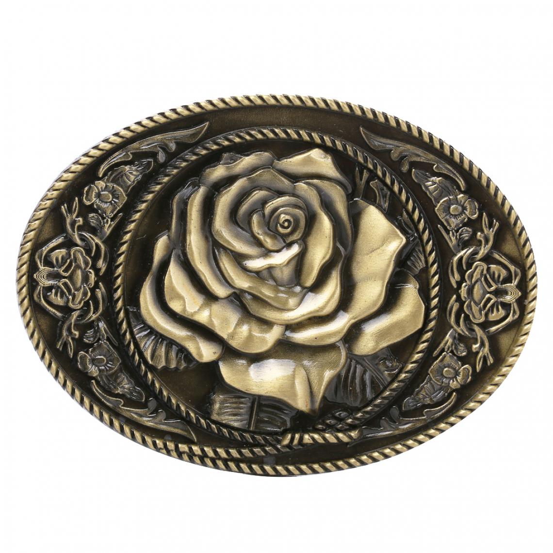 marque generique - Boucle de ceinture Floral Antique Bronze Antique Indien Cowboy Costume Accessoires 01 - Corde et sangle