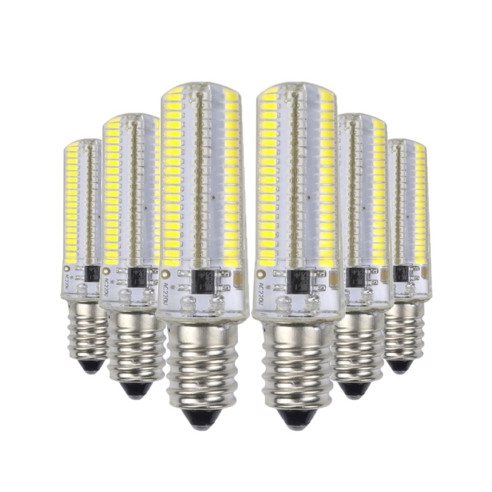 Wewoo - Ampoule LED SMD 3014 6PCS E12 7W CA 220-240V 152LEDs SMD 3014 lampe à économie d'énergie en silicone (blanc froid) - Ampoules LED