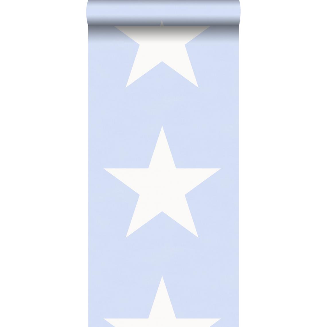 ESTAhome - ESTAhome papier peint étoiles bleu clair - 136453 - 53 cm x 10,05 m - Papier peint