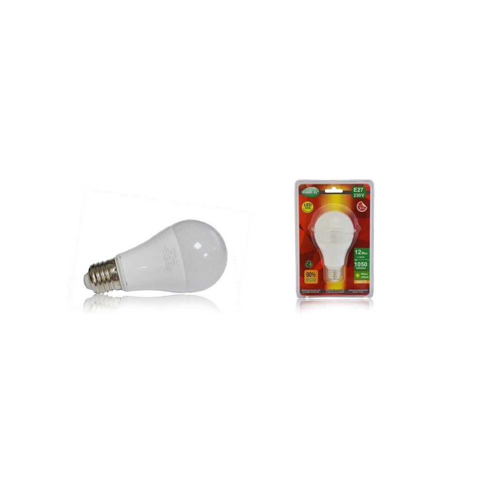 Vision-El - ampoule à led cob - vision-el - e27 - 10w - 3000k - g65 bulb - dépolie - blister - Ampoules LED
