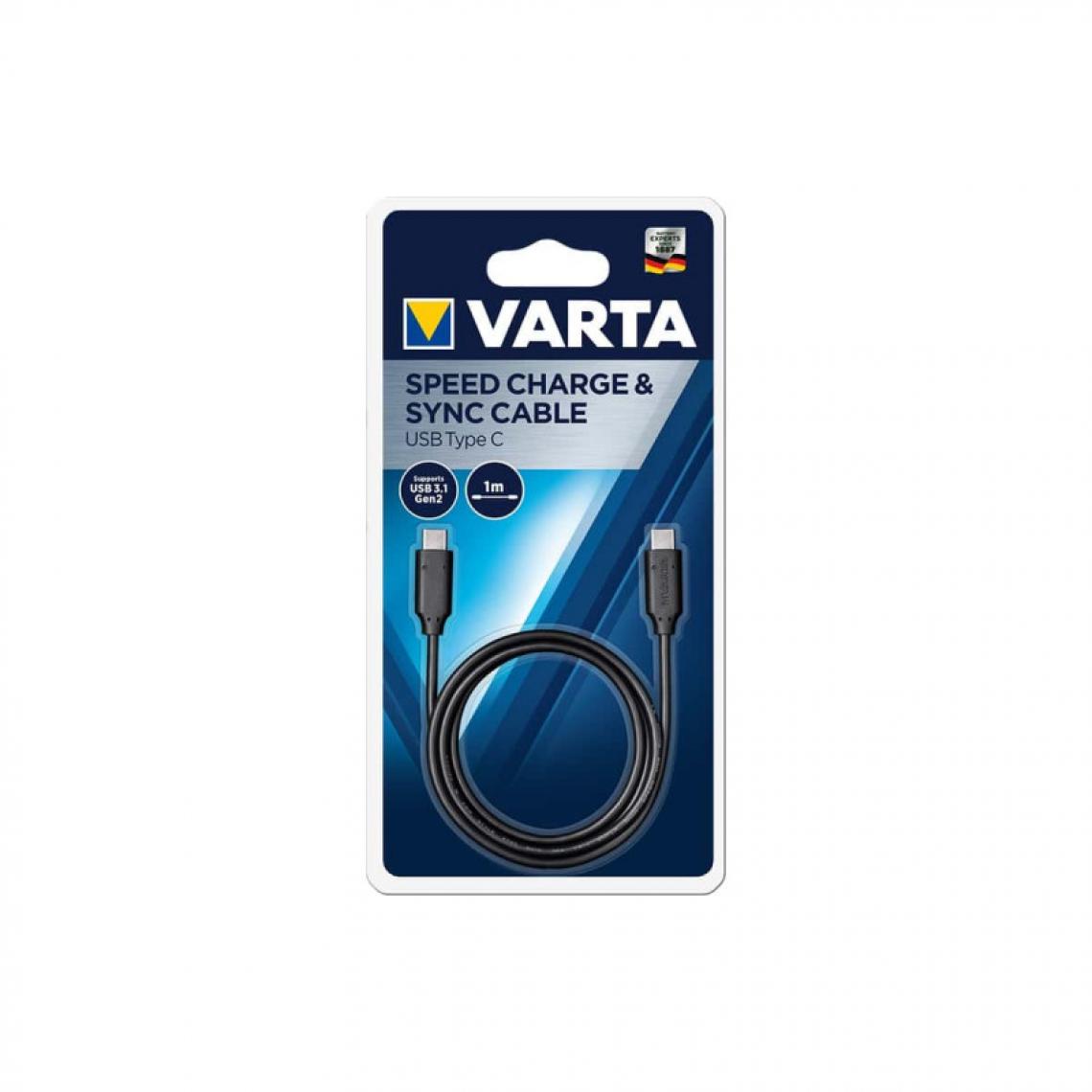Varta - Câble chargeur rapid VARTA type C vers type C - 1m - Accessoires vissage, perçage