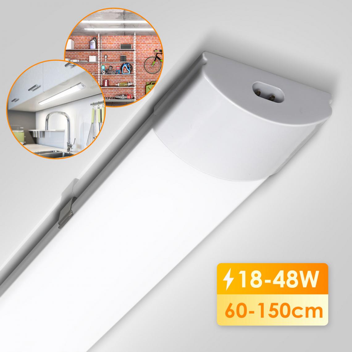 Einfeben - 36W Luminaire LED pour locaux humides Atelier Blanc neutre Plafonnier 120cm - Tubes et néons