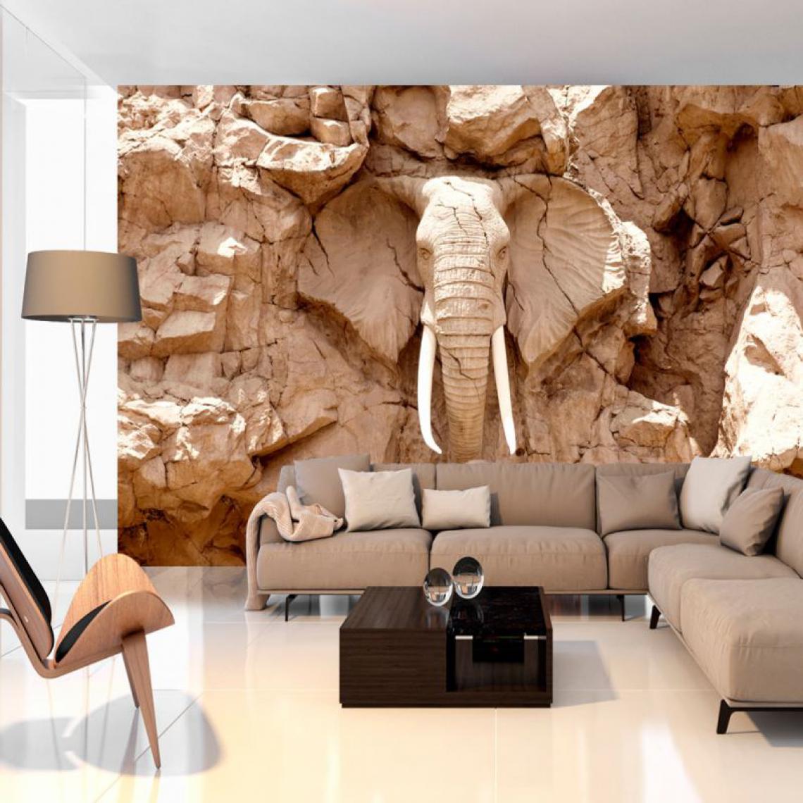 Artgeist - Papier peint - Stone Elephant (South Africa) .Taille : 250x175 - Papier peint