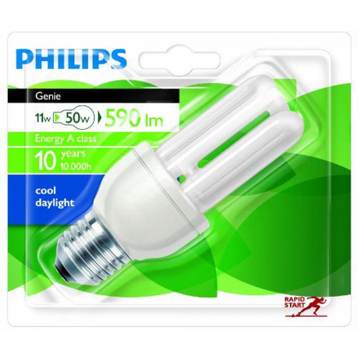 Philips - Philips 929689413609 Génie 11 W E27 CDL 1BL ampoule à Economie d'énergie 230V - Ampoules LED