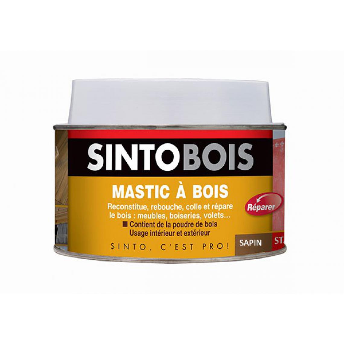 Sinto - Mastic SINTOBOIS + Tube durcisseur SINTO - Sapin - Boite 170 ml - 33780 - Mastic, silicone, joint