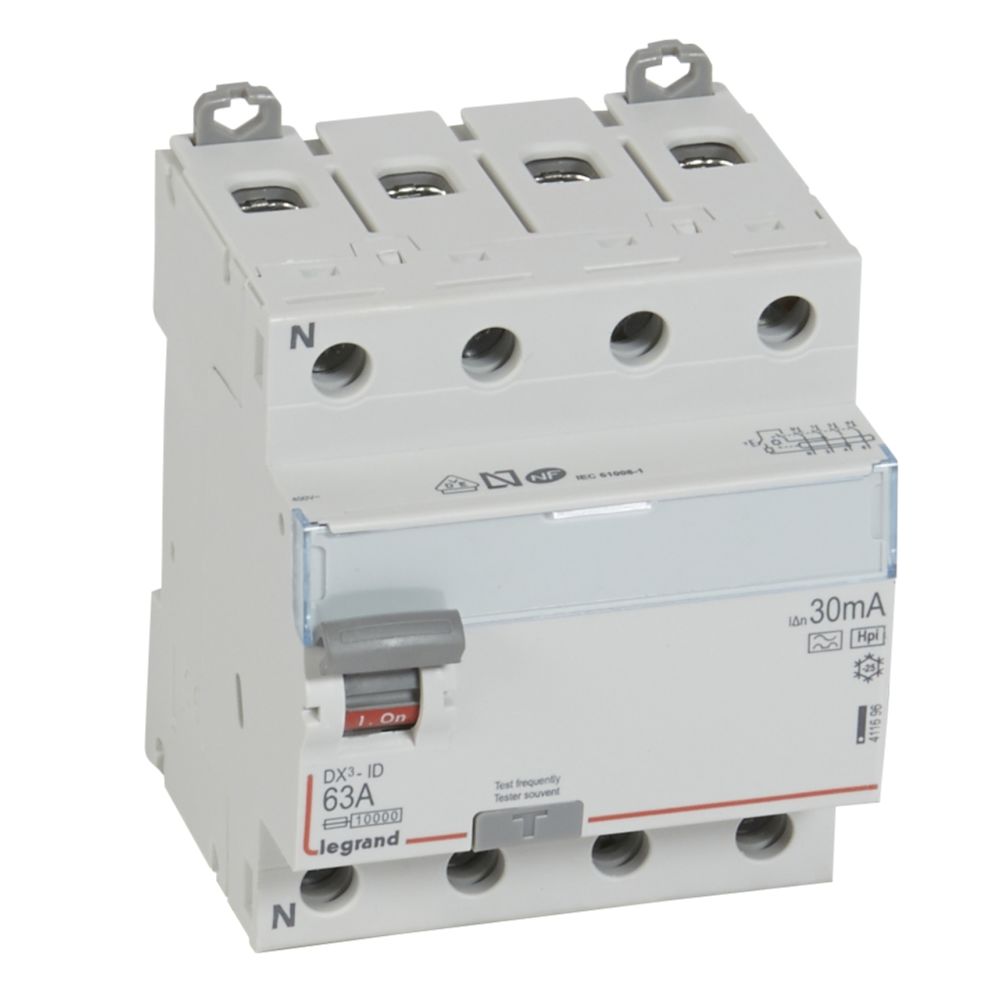 Legrand - interrupteur différentiel legrand dx3 63a 30ma 4 poles type hpi - vis / vis - Interrupteurs différentiels
