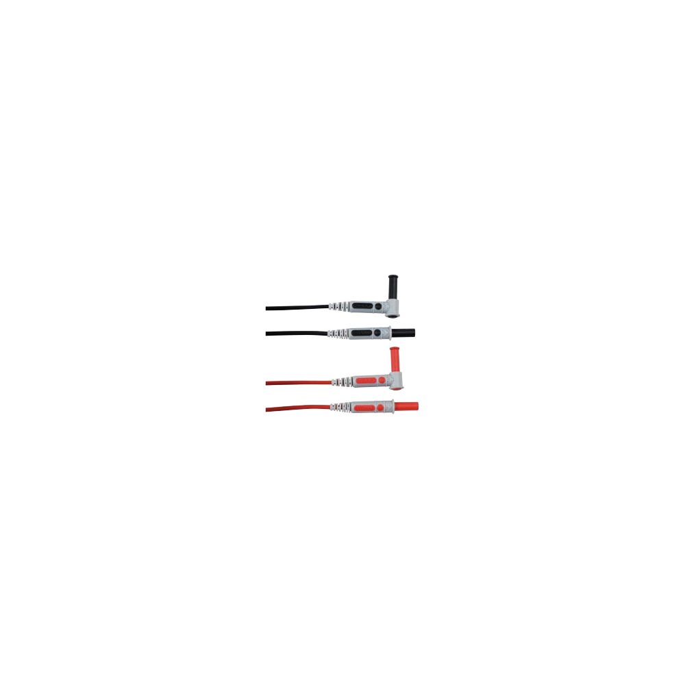 Chauvinarnoux - jeu de 2 cordons mâles coudé et droit en silicone rouge et noir surmoulés chauvin arnoux - Appareils de mesure