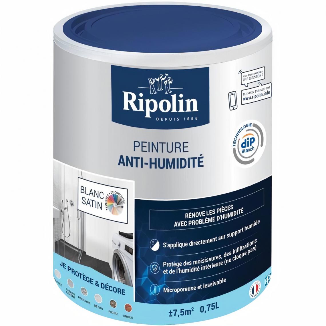 Ripolin - RIPOLIN Peinture peinture anti-humidite 0,75l - Peinture & enduit rénovation