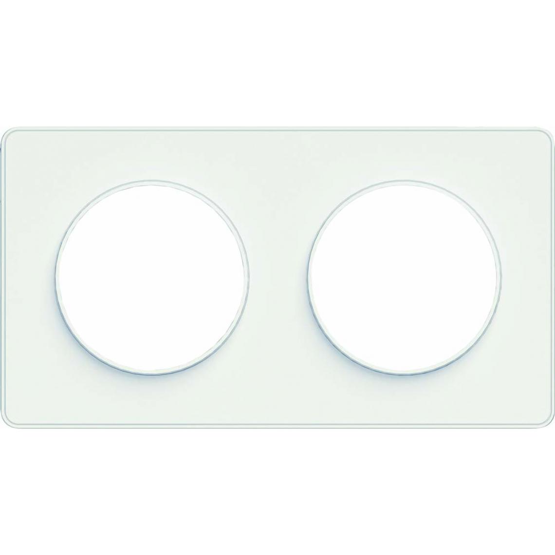 Schneider - Plaque de finition 2 postes horizontal/vertical blanc Odace - Interrupteurs et prises en saillie