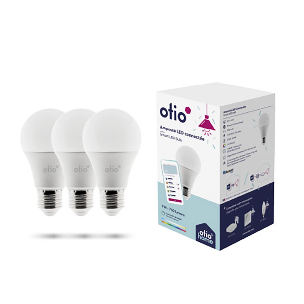 Otio - Pack de 3 ampoules LED connectées Bluetooth E27 9W - Otio - Ampoules LED