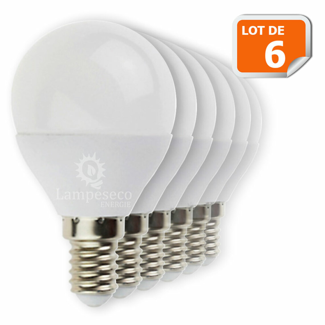 Lampesecoenergie - Lot de 6 Ampoules E14 Mini Globe 6W eq. 40W 480 lumens Blanc neutre 4000K - Ampoules LED