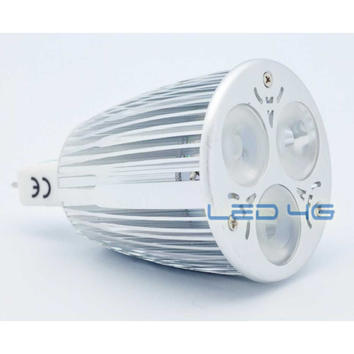 Led4G - Spot LED MR16 3 x 2W 12 Volts - Super Puissante ! (Teinte de l'éclairage : Blanc brillant) - Ampoules LED