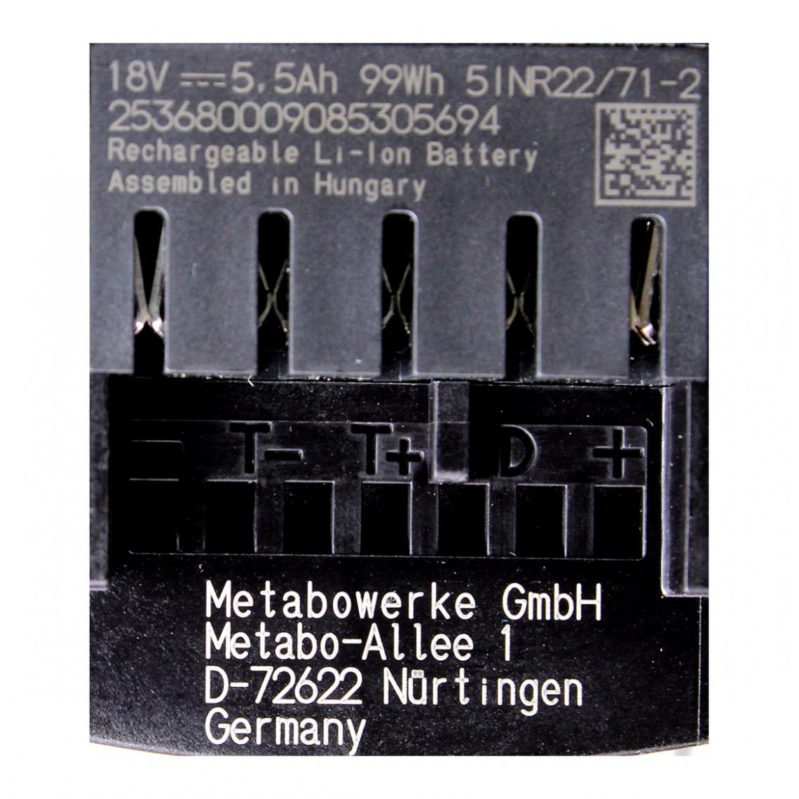 Metabo - Metabo Set 18V - 2x Batteries LiHD 5,5Ah ( 625368000 ) - Accessoires vissage, perçage