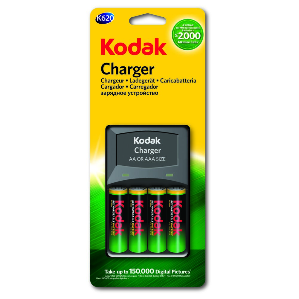 Kodak - KODAK - Chargeur de piles pour piles AA ou AAA - K620E - vendu avec un pack de 4 piles AA / LR03 2100mAh-- - Piles standard