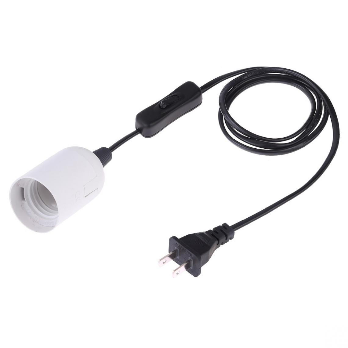 Wewoo - E27 Wire Cap Switch Support de lampe Chandelier Prise de courant avec 1,5 m de câblePrise US Blanc - Douilles électriques
