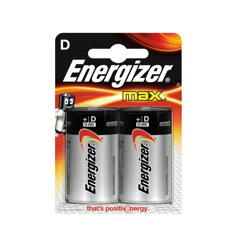 Energizer - Lot de 2 piles alcaline LR20 D Max 1.5V - Piles standard