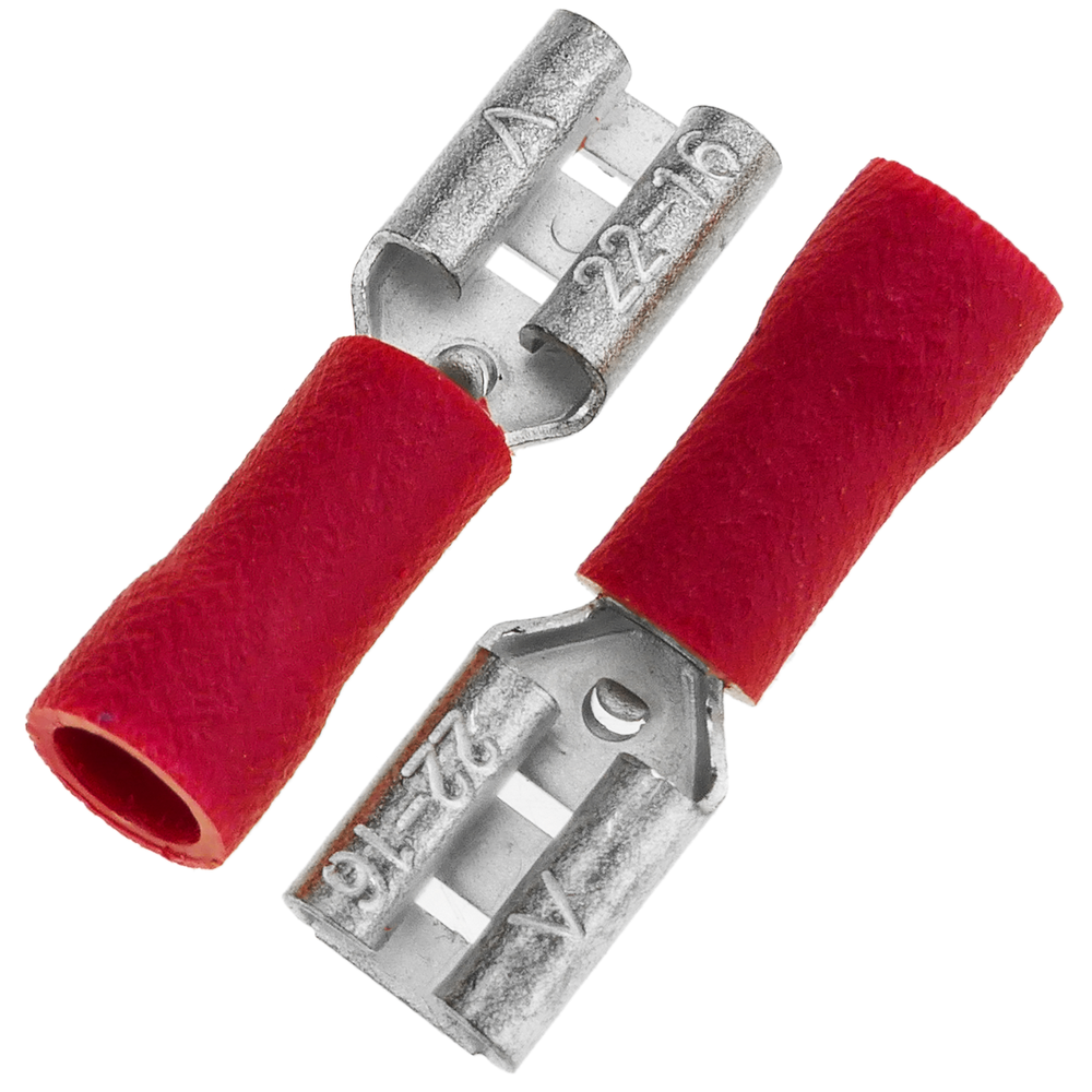 Bematik - Terminal Faston Femelle 4,8 mm rouge Pack de 100 unités - Fils et câbles électriques