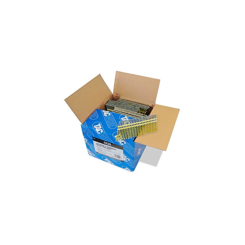 Tacwise - Boîte de 3000 clous à tête ronde, filetés extra galvanisés en bande plastique 22° D. 3,4 x 100 mm - Tacwise - 0439 - Clouterie