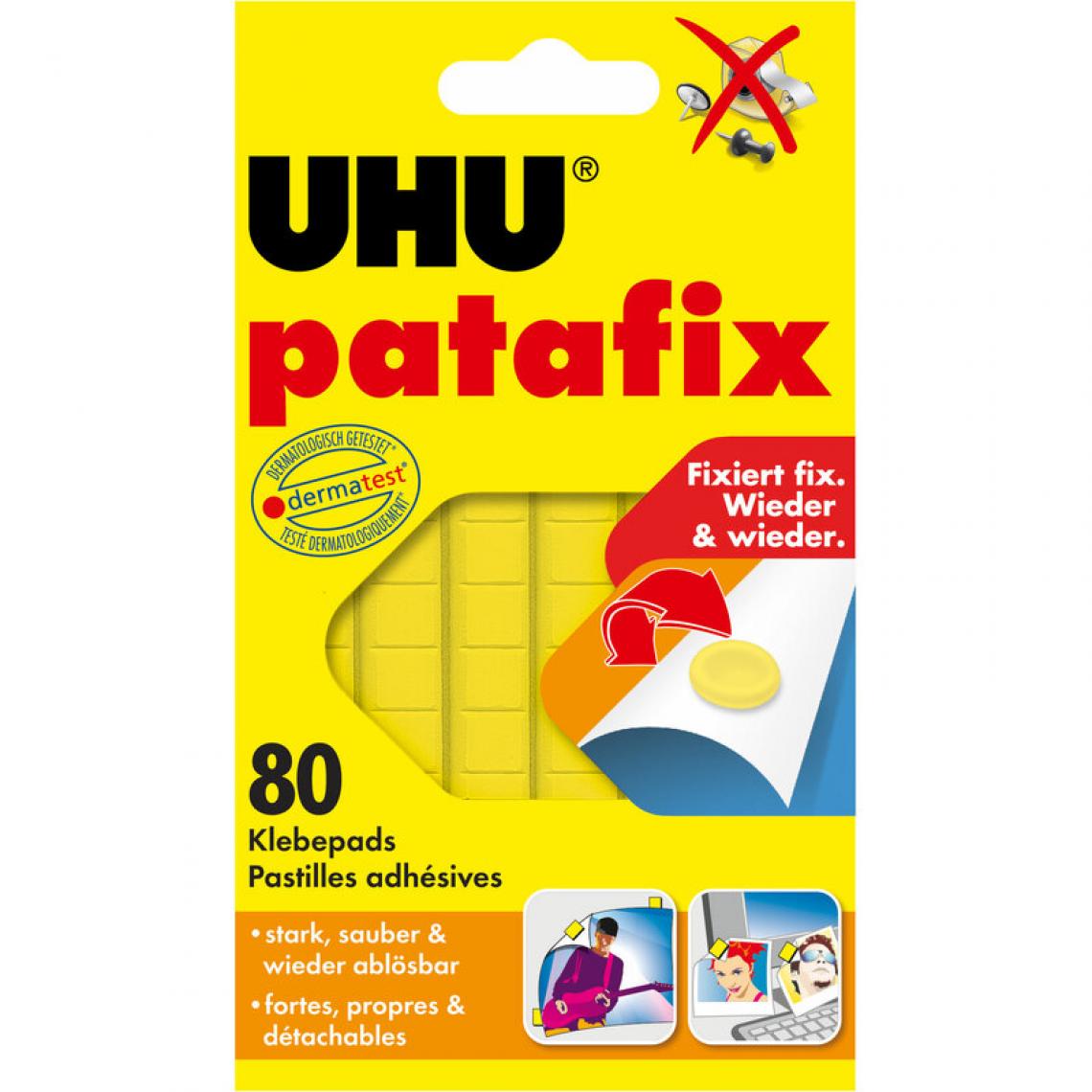 Uhu - UHU Pâtes adhésives patafix, repositionnable, jaune () - Colles et pistolets à colle