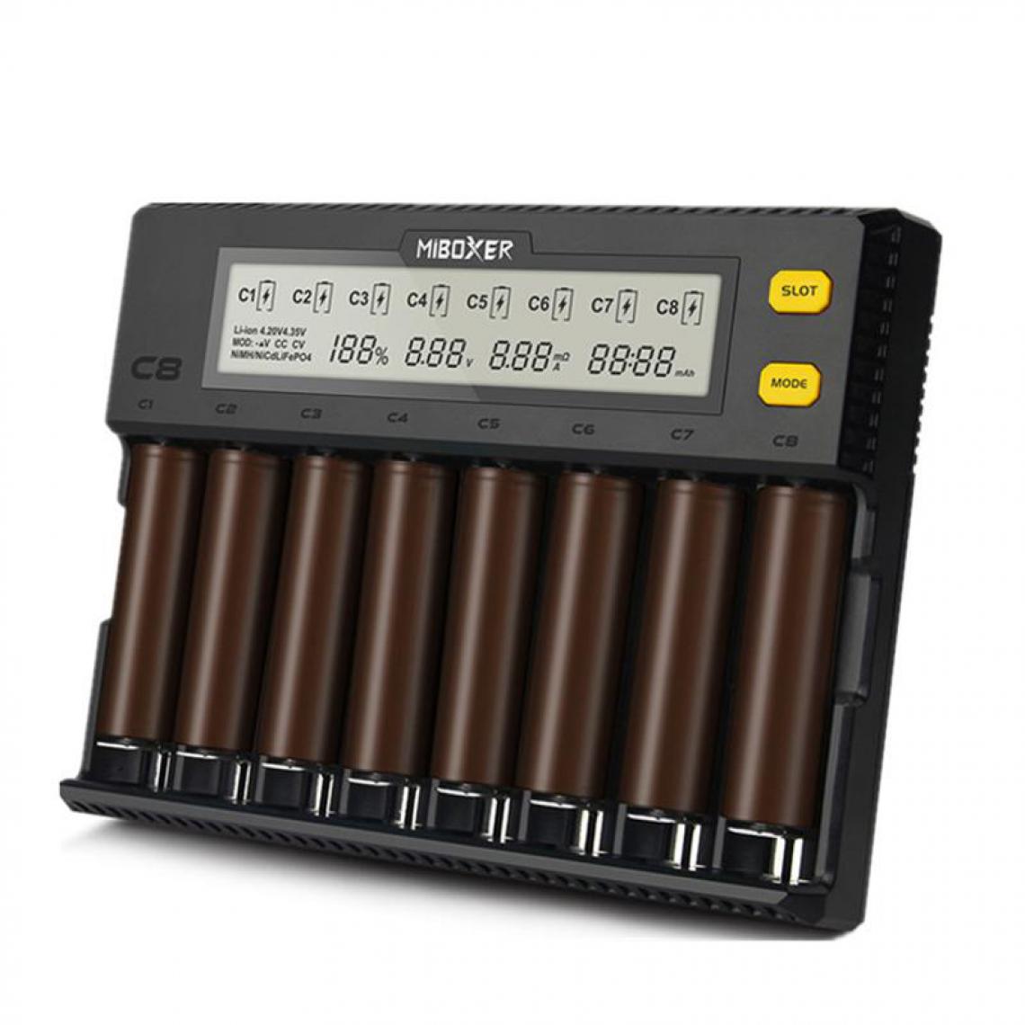 Justgreenbox - Chargeur de batterie rapide intelligent AA AAA 18650 à 8 emplacements - 1332268 - Chargeurs de piles