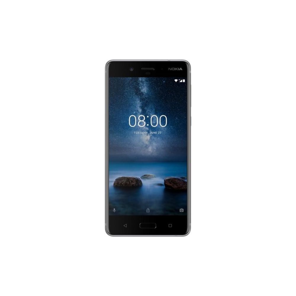 Nokia - Nokia 8 Dual SIM 64GB Steel Silver - Smartphone Android