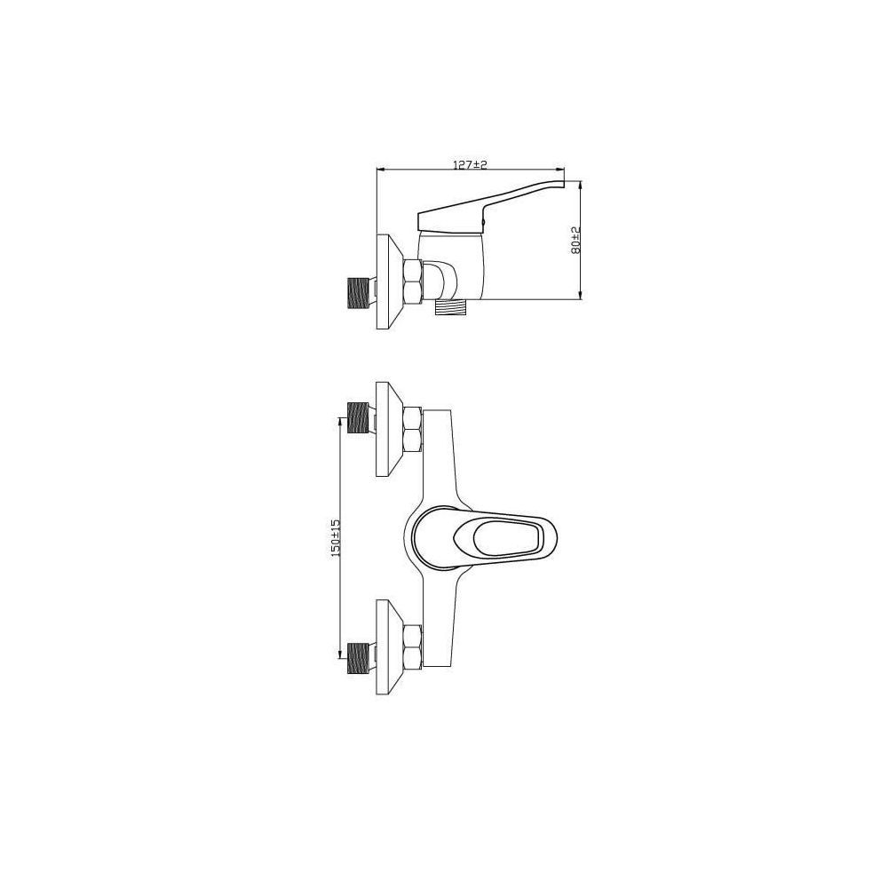 marque generique - ROBINETTERIE DE SALLE DE BAIN Robinet mitigeur mécanique douche Athos - Robinet de lavabo