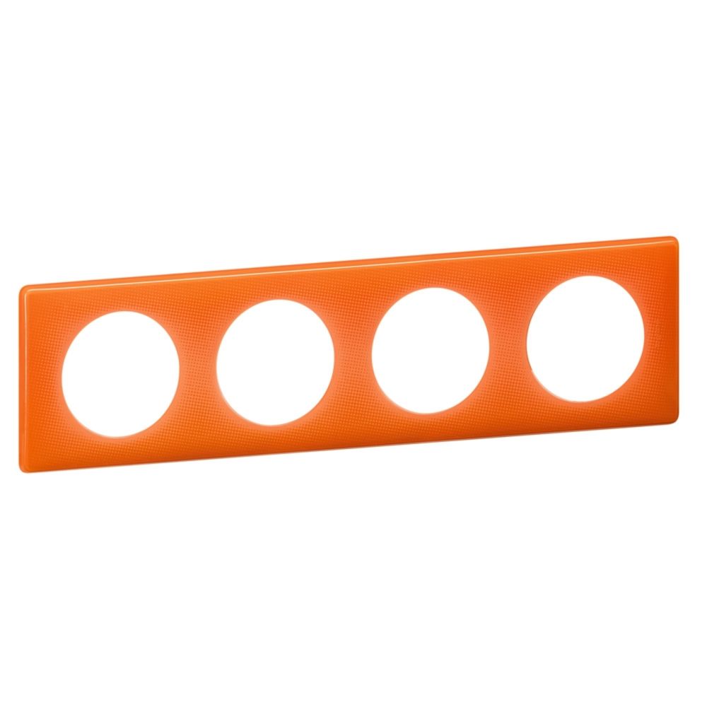 Legrand - plaque legrand céliane 4 postes orange 70's - Interrupteurs et prises en saillie