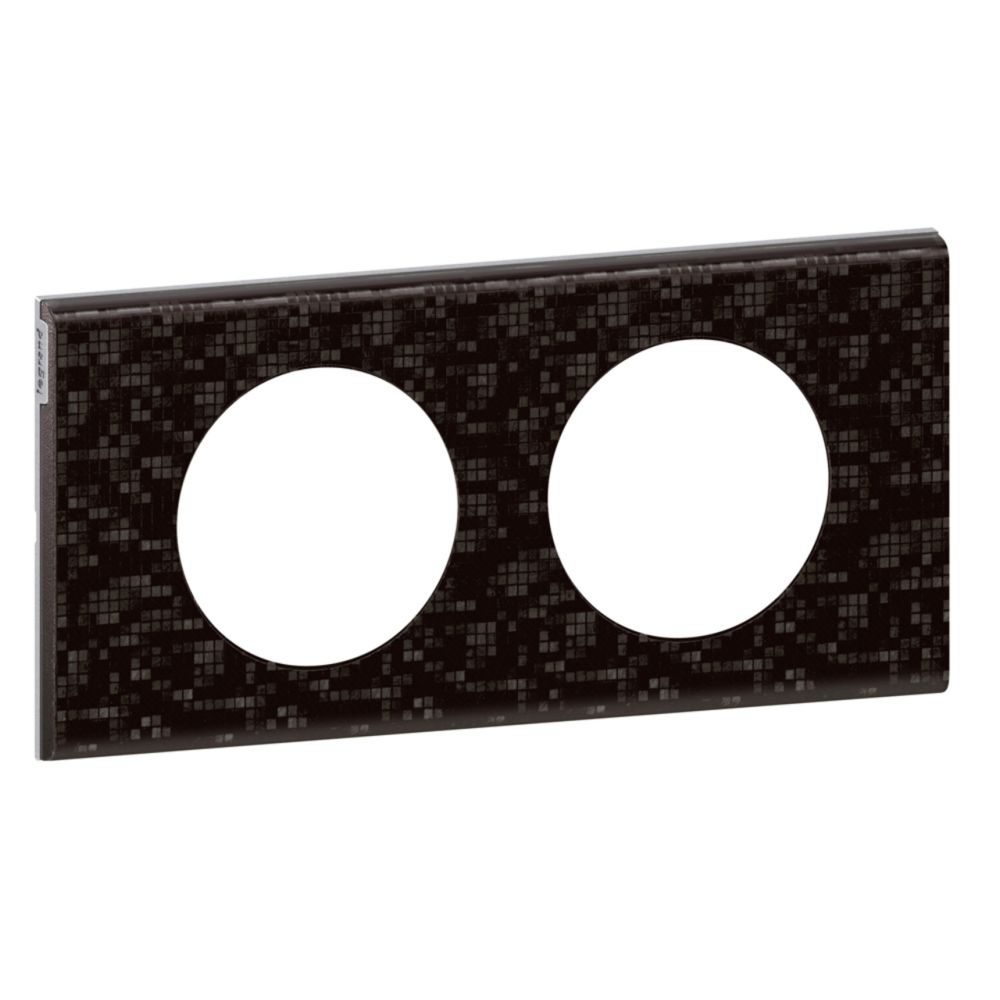 Legrand - plaque céliane 2 postes cuir pixel - Interrupteurs et prises en saillie