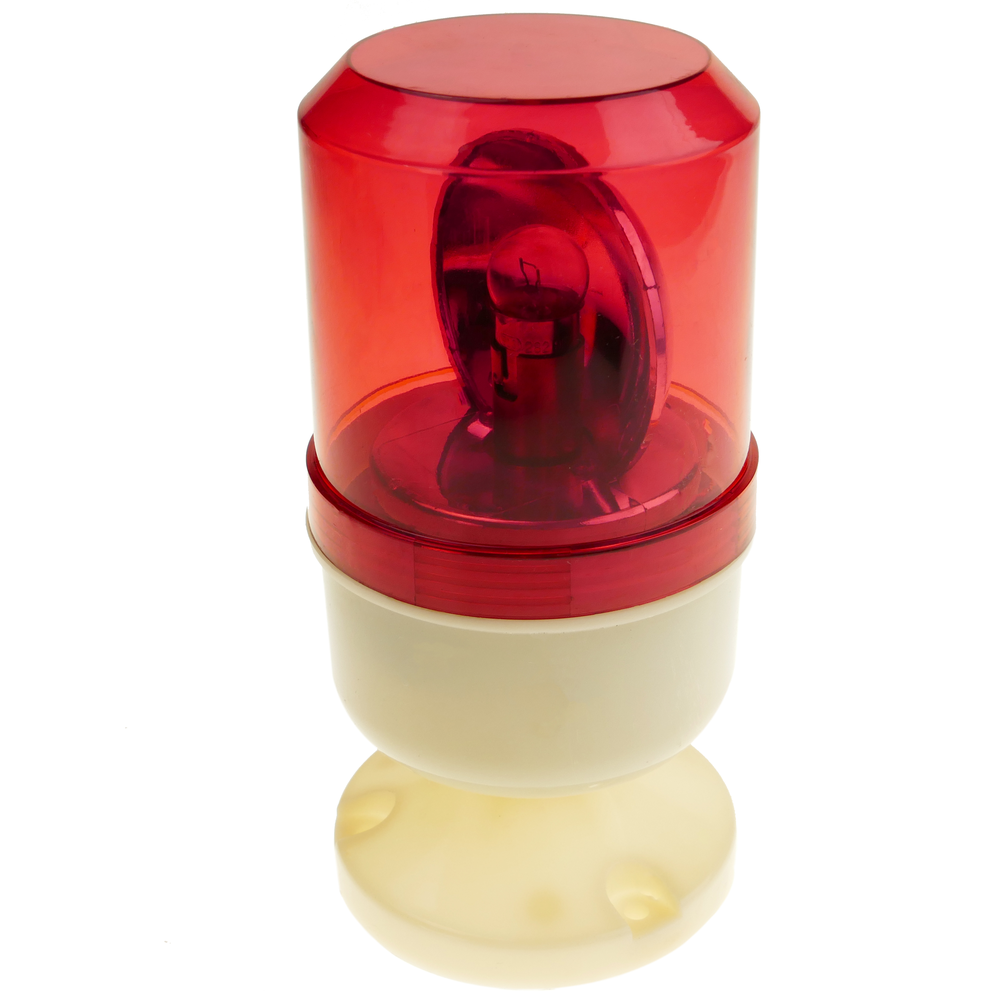 Bematik - Lampe de signal rouge 82 mm. Gyrophare à rotation motorisée - Interrupteurs et prises étanches