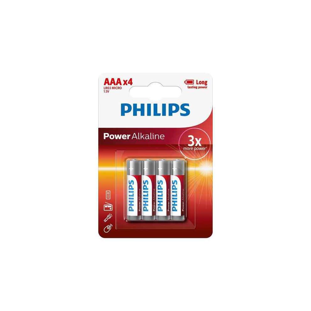 Appetitissime - Pack de 4 Piles Philips Power Alkaline LR03 Micro AAA - Piles standard
