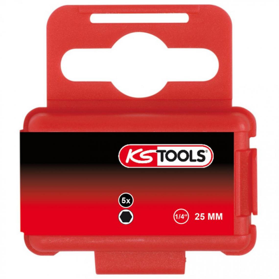 Ks Tools - Boite de 5 embouts de vissage 6 pans L.25mm 1/4" 7/32" Kstools - Accessoires vissage, perçage