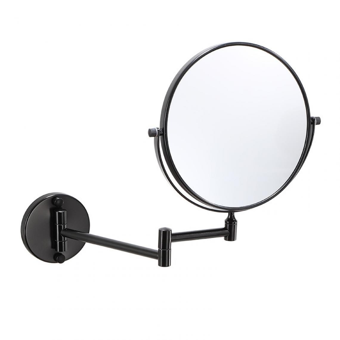 Universal - Miroir de toilette monté sur le mur 8 pouces amplificateur miroir latéral espace aluminium miroir de maquillage noir miroir de maquillage cadeau pour madame | Miroir de bain(Le noir) - Miroir de salle de bain