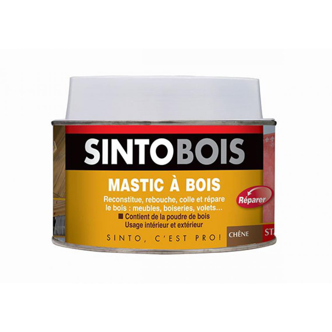 Sinto - Mastic SINTOBOIS + Tube durcisseur SINTO - Chêne - Boite 170 ml - 33700 - Mastic, silicone, joint