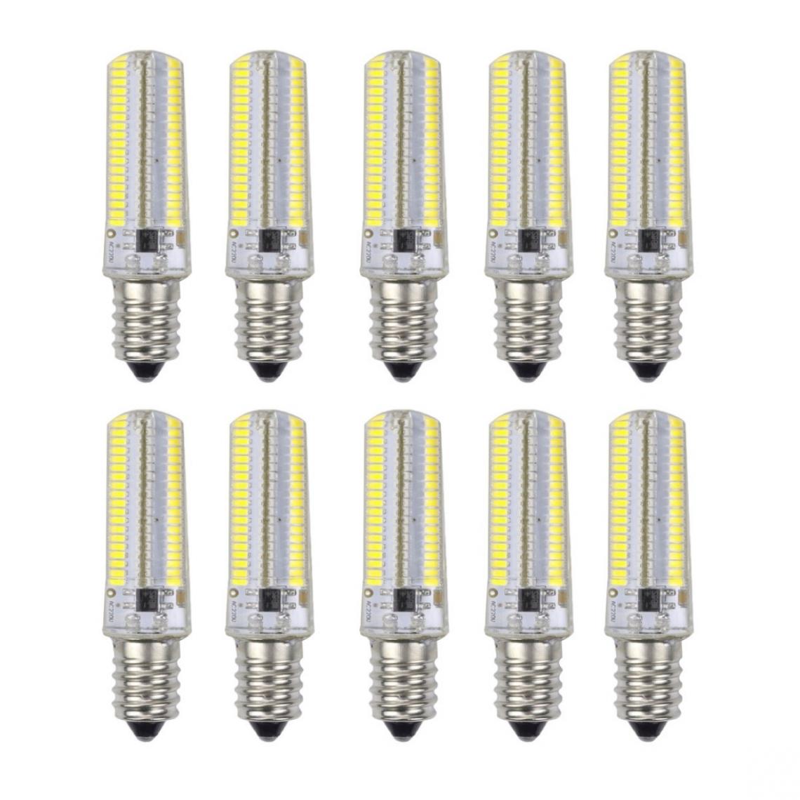 Wewoo - 10 PCS E12 7W 152 LED 3014 SMD 600-700 LM ampoules de maïs en silicone à intensité variable et blanc froidCA 220V - Ampoules LED
