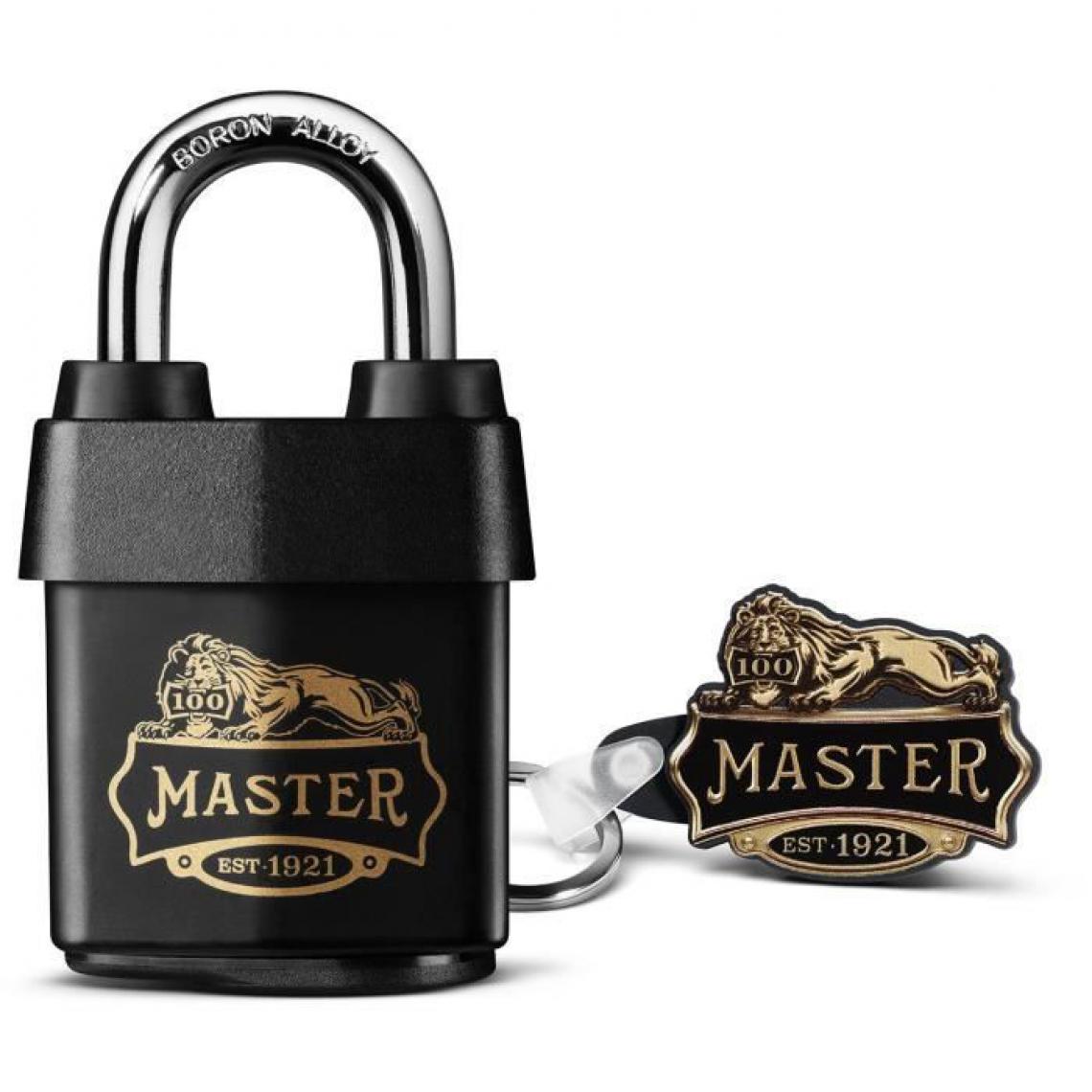 Master Lock - Master Lock 1921EURDCC Cadenas Haute Sécurité Etanche avec le Logo des 100 ans, Noir, 97 x 54 x 32 mm - Verrou, cadenas, targette