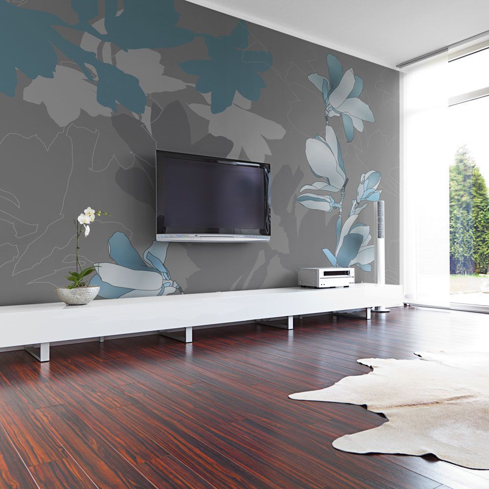 Bimago - Papier peint - Magnolias bleus - Décoration, image, art | Fonds et Dessins | Motifs floraux | - Papier peint