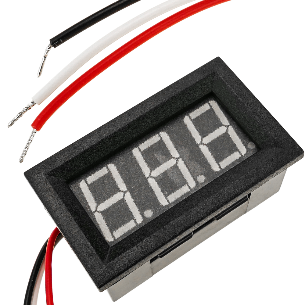 Bematik - Affichage LCD à 3 chiffres rouge avec voltmètre 0-100V avec cadre - Appareils de mesure