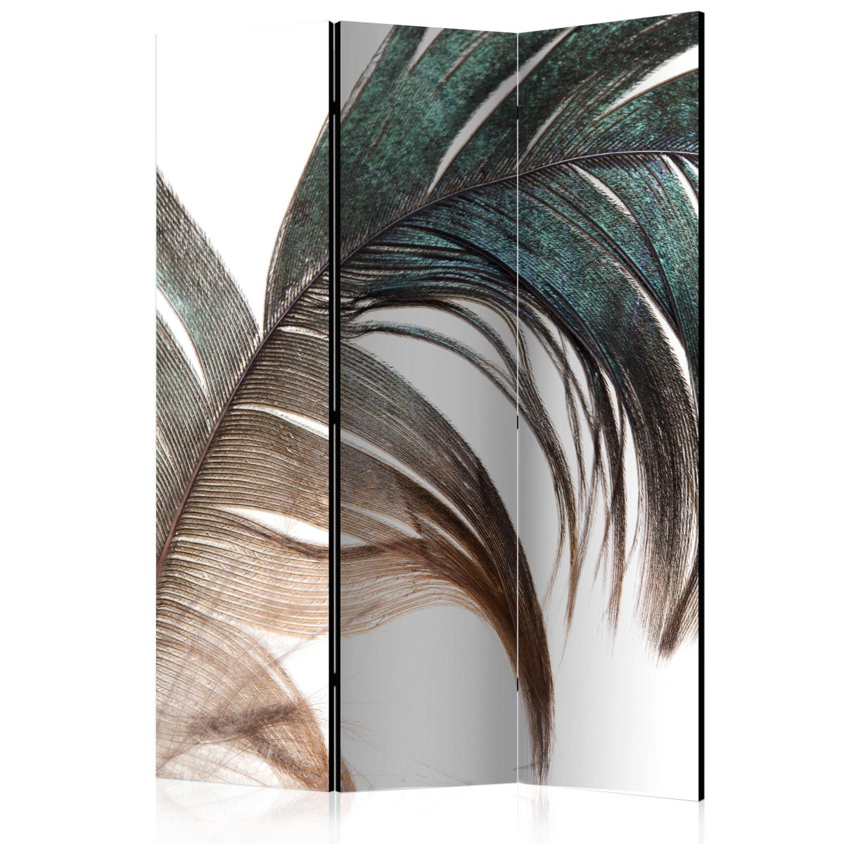 Bimago - Paravent 3 volets - Beautiful Feather [Room Dividers] - Décoration, image, art | 135x172 cm | - Cloisons