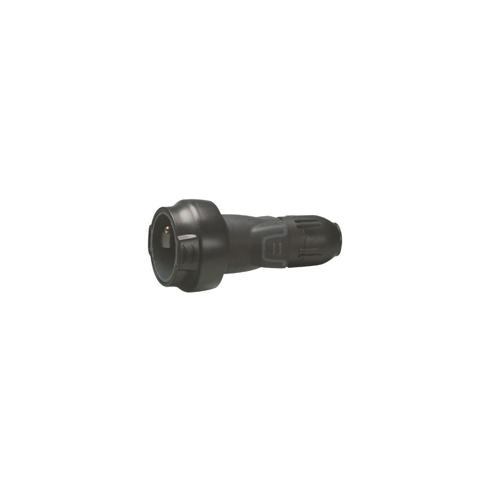 Legrand - Fiche caoutchouc noire 2p+t 16 a ls connexion à vis avec bouchon femelle - Interrupteurs et prises en saillie