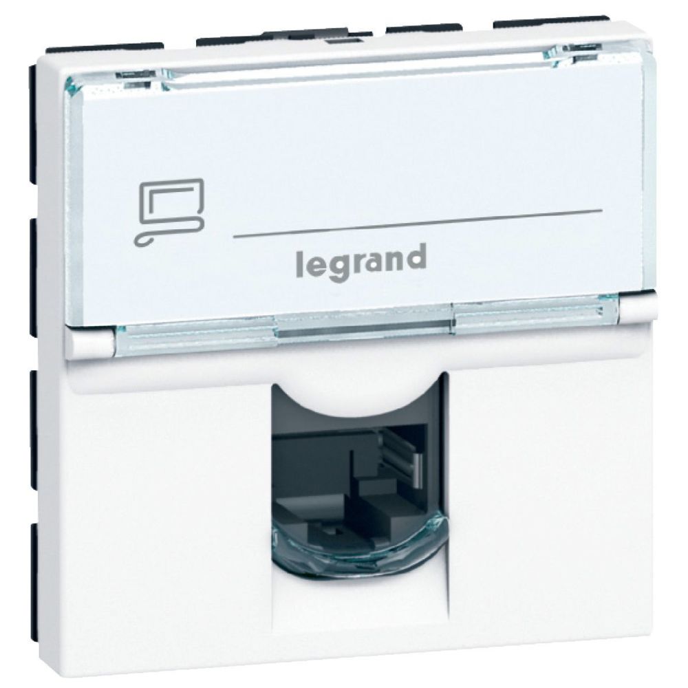 Legrand - LEGRAND Prise RJ 45 informatique-téléphone 2 modules Mosaic blanc avec enjoliveur blanc - Interrupteurs et prises en saillie