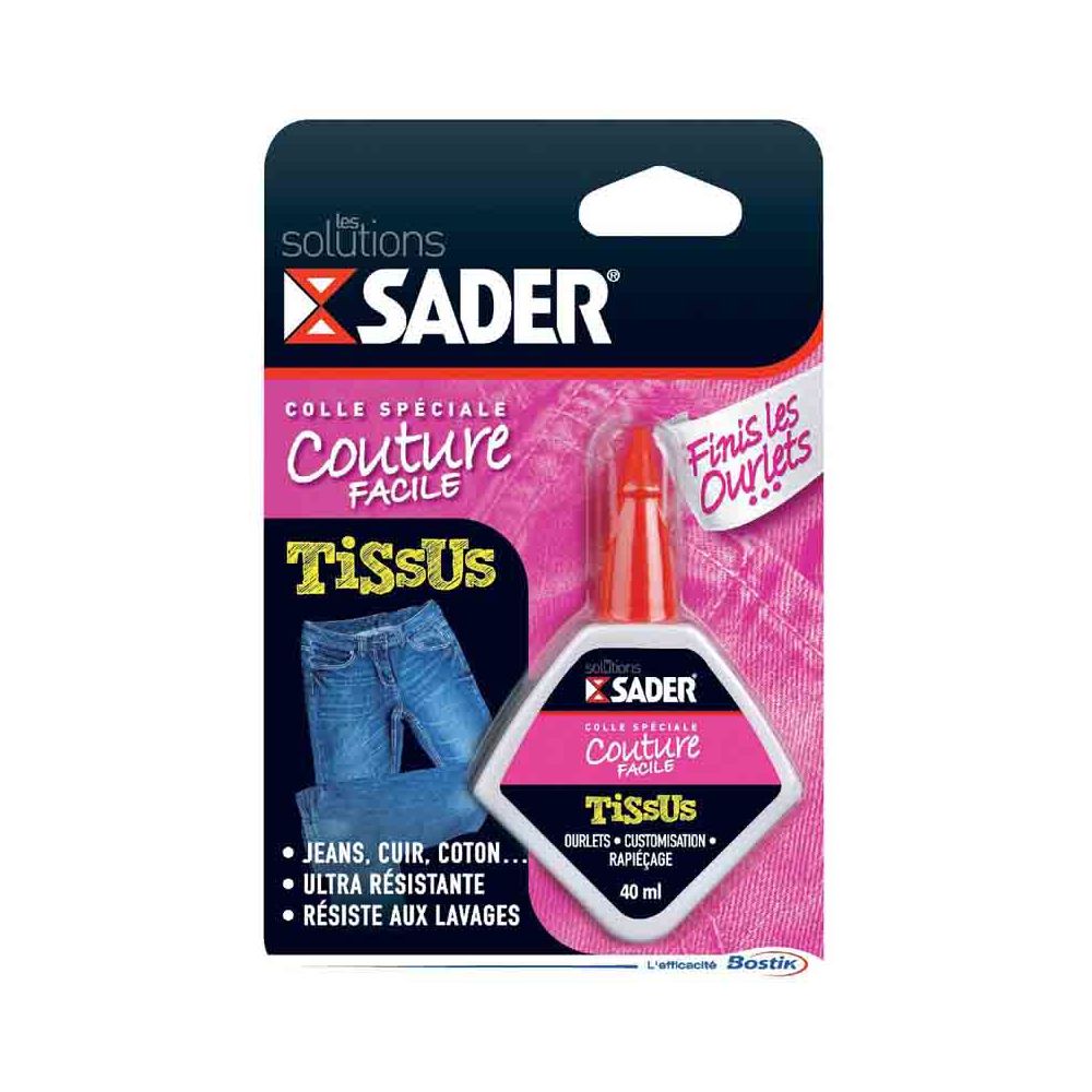 Sader - SADER - Colle spéciale couture facile 40 ml - Mastic, silicone, joint