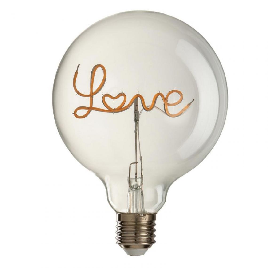 Paris Prix - Ampoule à Led Design Love 17cm Jaune & Transparent - Ampoules LED