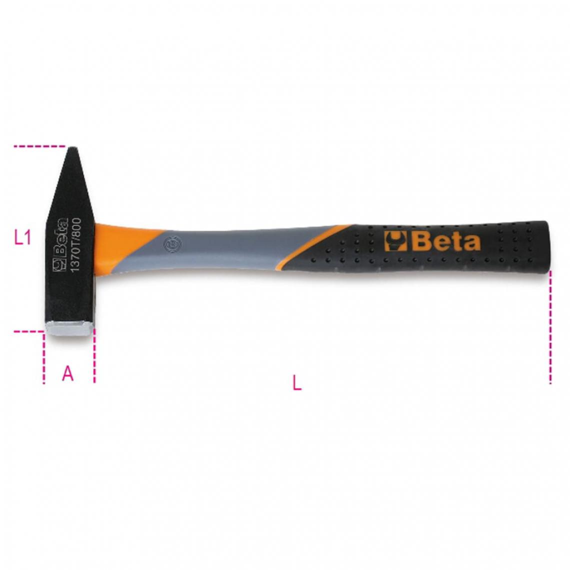 Beta Tools - Beta Tools Marteau de mécanicien 1370T 1000 Manche en fibre 36 cm - Perforateurs, burineurs, marteaux piqueurs